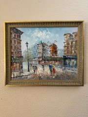 Caroline Burnett Oil Painting Original Paris “Moulin Rogue” Medium Framed 16×20