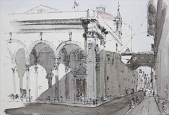 PIERO CICIONESI-Italian Architect-Original Signed WC-SS. Annunziata di Firenze