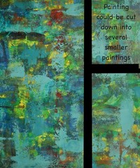 Mark Little Original Giant Canvas Painting 84”X62” (7 Foot) Abstract Modern XL