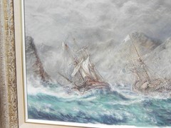 Marine art clipper ship 1973 painting James William Blanch 1905-c.1990s