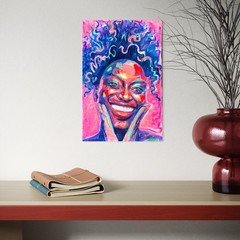 Colorful Joyful Woman Portrait Neo Expressionist Modern Art Oil Original