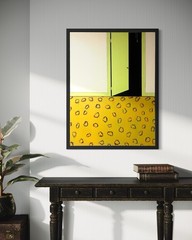 Abstract Modern Painting Wall Decor ‚Study of a Green Door‘ Original