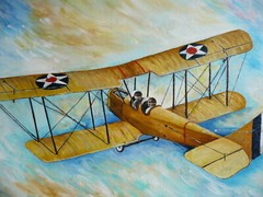 Mystery Artist, AVIATION OIL PAINTING 1917 CURTISS JENNY VINTAGE AVIATION ART