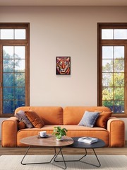 Colorful Abstract Tiger Painting Original Animal Wall Art 11×14 Canvas Decor CP