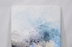 Blakely Bering Original Signed Abstract Oil Painting 20×16 White Blue Black