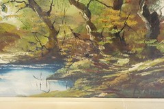 Original Oil Painting Canvas Framed Signed D’Ausf Impressionist Landscape Water