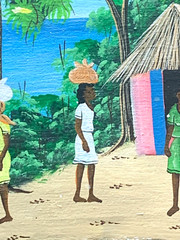 Haitian landscape village scene painting on canvas by Harold 10″x 8″