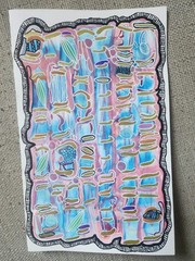 „Untitled“- Original Abstract Watercolor Painting With Acrylic And Ink Details
