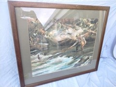 JAMES MILTON SESSIONS original Watercolor River Fly Fishing Trout