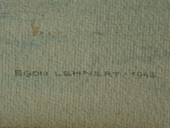 Egon Lehnert (Freudenthal/Schlesien 1891-) Kirchgang-Ukraine-Russland-1943.