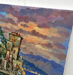 CETARA PAINTING ITALY AMALFI COAST CANVAS ORIGINAL by SOMMA ITALIAN WALL DECOR