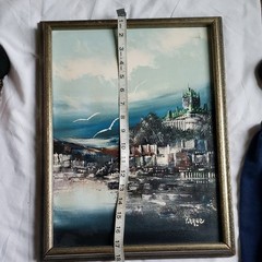 Pague Signed Framed Canvas Oil Painting Seascape Cityscape1983 Serge Paquet.