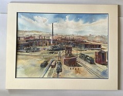 Ray Warren Watercolor Painting “CPR Roundhouse At False Creek”Vancouver Artist