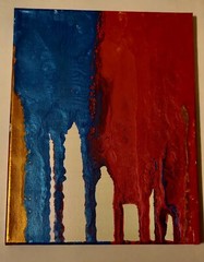 Acrylic Pour Painting – „Fragile Democracy‘ – 10 7/8″ x 13 7/8“