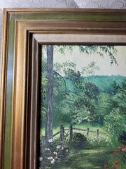 Ronald Schugardt Keyes (1930 – 2010) „Country Path Scene“ Oil Painting – Framed