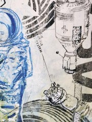 9 inch x 12 inch – Sci-fi Mixed-Media Drawing – NO FRAME by A. Avila