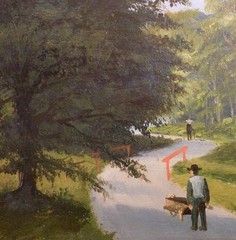 UNSIGNED! FOREST LANDSCAPE WITH HOUSE AND FIGURES