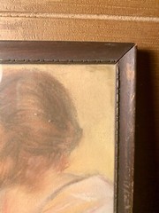 Vintage Pastel Of Mother And Child