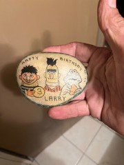 folk art painted artist painted rock 70s pop culture seasame streer