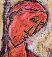 Portrait – Abstract Modern Art – Oil Chalk A4 Paper – Modern Art