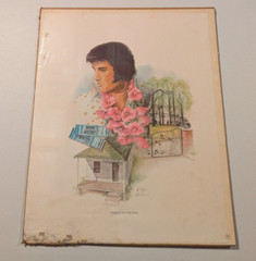Elvis Presley Tribute! R.E. Davis „Tribute To The King“ Vintage Painting 24×19
