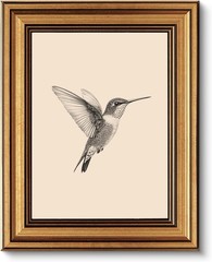 Vintage Gold Framed Wall Art, Sketch Birds Canvas Painting, Cute but Exquisit…
