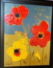 Large Framed Hand Embellished Giclee – Flowers by Dominic Pangborn