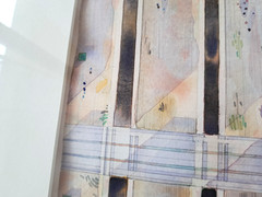 1990 Abstract Architectural Geometric Watercolor Modernist Framed Art