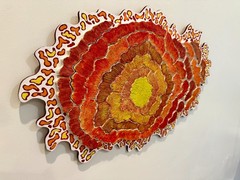 M. Wolff Solar Bloom Original Wood Wall Sculpture Mixed Media Abstract Art 1999