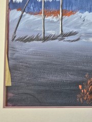 White Buffalo Bobby Hill Original Painting Lg 28×37 Framed Matted Glass Signed