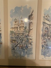 6 UnFramed Watercolors Roma Piazza Navona Painting, Etc. 11.5×5&1/4”
