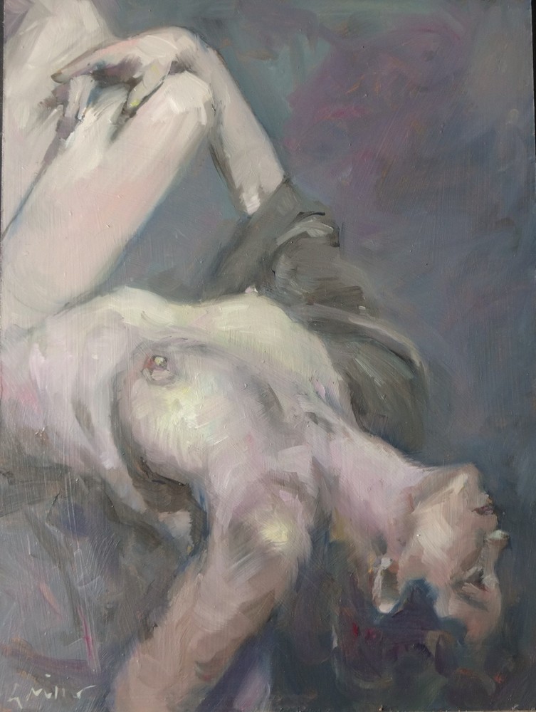 GERRY MILLER -. Unique. artwork.“nude. Oil paint on board.30x40cm
