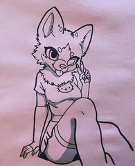 Original Fine Art Marker Drawing Furry Fandom 8.5×11
