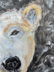 Original Polar Bear Acrylic Painting Fine Art 12×12 Stretched Canvas Wildlife