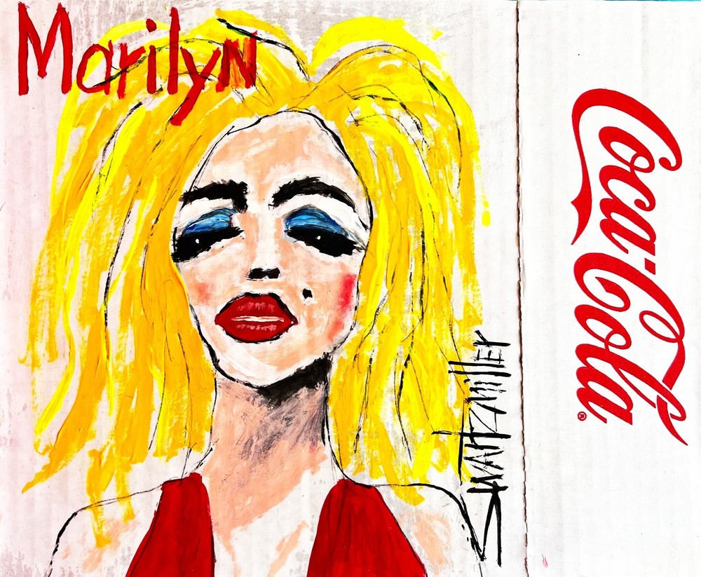 FREE SHIPPING MARILYN COKE colorful PAINTING POP ART Original SWARTZMILLER DNA