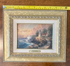 Thomas Kinkade The Light of Peace Accent Print Gold Frame 1999 Signed COA Lovely