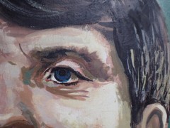 Jac Crampton (American, 1929-1994) Large Original Painting of Bobby Kennedy