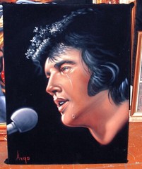 Elvis Presley by Argo, size 18×24, oil on black velvet A52