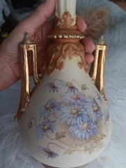 Art Noveau Vase 13X 7. 1 X2 Handmade Paint. Soo Gourgeus 1883 .perfect Cond.