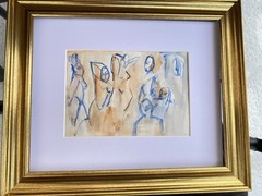 Abstract study In Watercolor After Picasso 10”x 12” Listed DC Artist Demetro