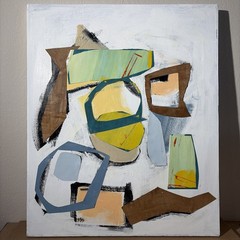Beto Mejia Original Modern Abstract Expressionist Art Painting Collage