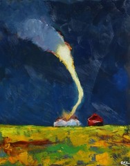 Tornado #1 – 16×20″ original landscape oil painting by Roz