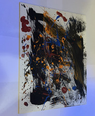 Abstract Modern Splatter Splash Painting, Unframed Single Piece Art