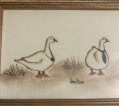 Vtg Jean Henry Framed Theorem Painting. 4 Ducks w/ Bow ties! American Folk Art!