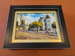 Kevin Inman 2015 Signed CA Artist Oil on Canvas Board Painting Market St