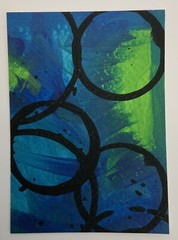 ACEO original art card 2.5” X 3.5” One Of A Kind Mixed Media Signed By Artist!