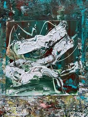 Stormy Amalfi Coast Artwork, Dramatic Abstract Seascape Painting with Raw Energy