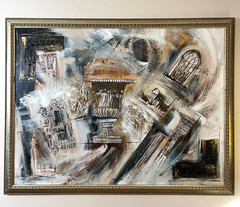 Frank Walcutt Original Abstract Mixed Media Painting 1997 FTL Show Neoclassical