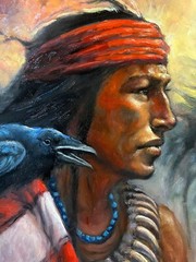 Original Oil Painting Native American COMANCHE RAVEN BLACK Horse SOUTWESTERN ART
