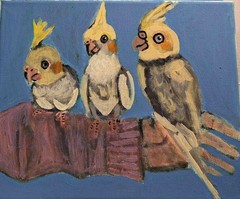 Original 8″x10″ birds acrylic painting on stretched canvas